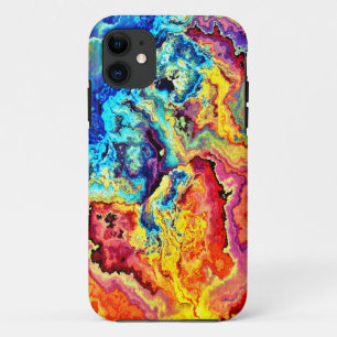 Bright colourful marble iPhone 11 case