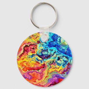 Bright colourful marble key ring