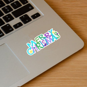 Bright Colourful Merry Christmas Text Stars
