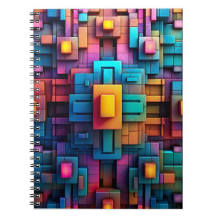 Bright Colourful Minimalist Geometric Shapes Notebook
