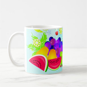 Bright Colourful Mixed Fruit Design Coffee Mug Cup