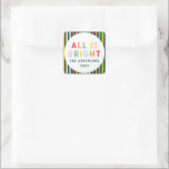 Bright colourful modern Christmas family Square Sticker<br><div class="desc">Bright colourful modern Christmas family</div>