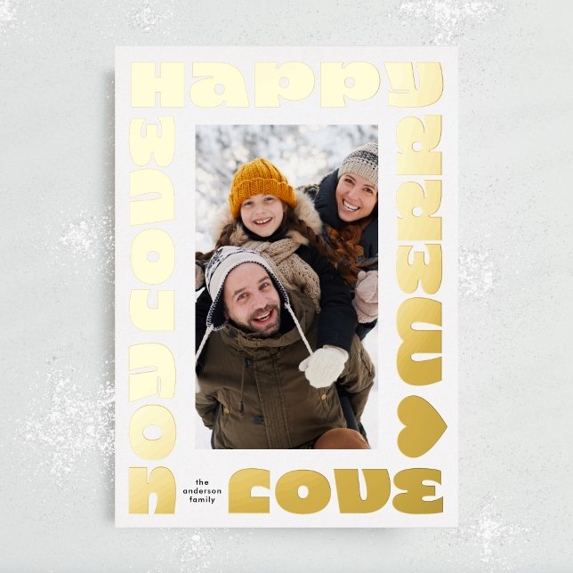 bright colourful modern | christmas gold photo foil holiday card (Creator Uploaded)
