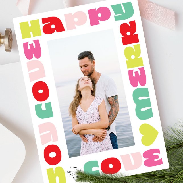 bright colourful modern | christmas one photo holiday card (Creator Uploaded)