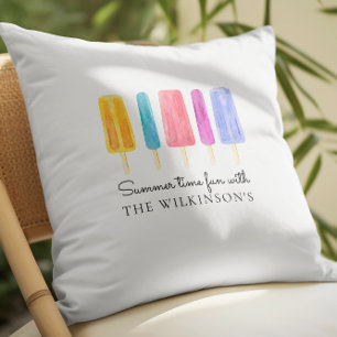 Bright colourful modern summer personalised cushion