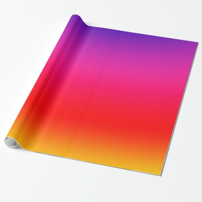 Bright Colourful Neon Gradient Wrapping Paper (Unrolled)