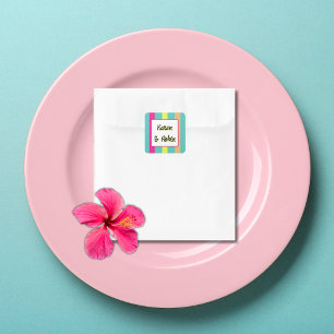 Bright & Colourful Neons Wedding Birthday Square Sticker