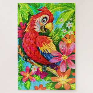 bright colourful parrot jigsaw puzzle