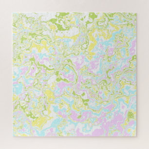 Bright Colourful Pastel Trippy Retro Boho Marble Jigsaw Puzzle