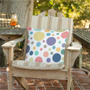 Bright Colourful Polka Dots Cushion