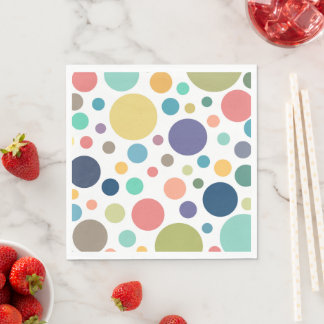 Bright Colourful Polka Dots Napkin
