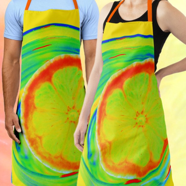 Bright Colourful Psychedelic Tropical Citrus Apron (Creator Uploaded)