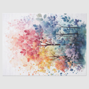 Bright, Colourful Rainbow Autumn Leaves Decoupage Tissue Paper