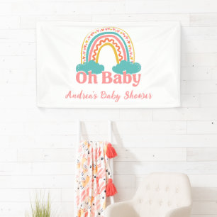 Bright Colourful Rainbow Baby Shower Banner