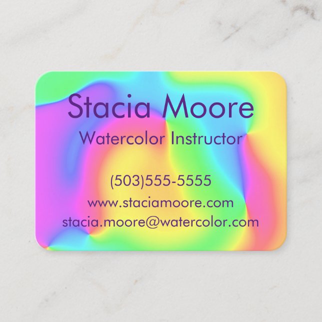 Bright Colourful Rainbow Business Card (Front)