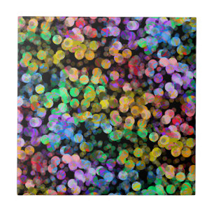 Bright Colourful Rainbow Confetti Dots Tile