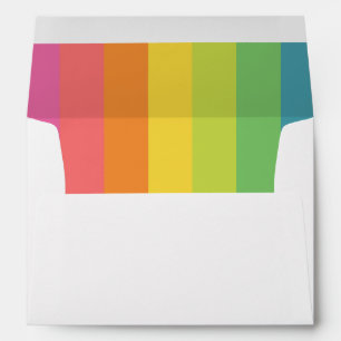 Bright Colourful Rainbow Liner with Return Address Envelope