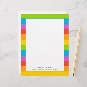 Bright Colourful Rainbow Personalised Custom Letterhead