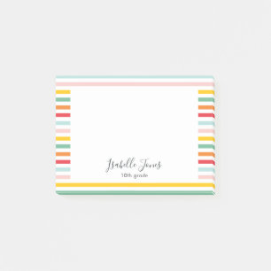 bright colourful rainbow stripe fun school college post-it notes