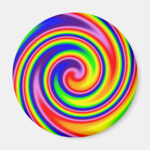 Bright Colourful Rainbow Swirl Bold Colours Magnet