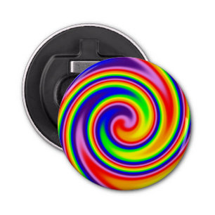 Bright Colourful Rainbow Swirl Soft Focus Spiral Bottle Opener