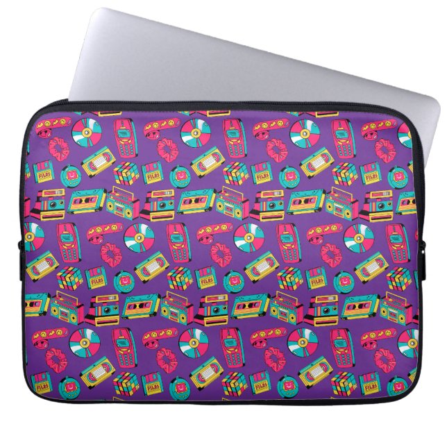 Bright Colourful Retro 90s Laptop Sleeve (Front)