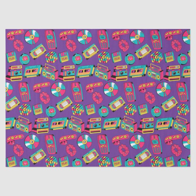Bright Colourful Retro 90s Tissue Paper (Front)