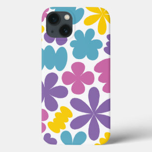 'Bright Colourful Retro Floral' iPhone 13 Case