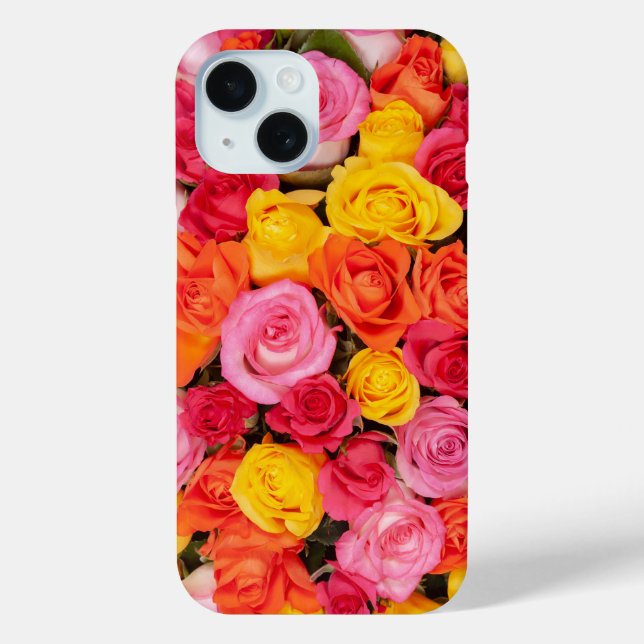 Bright Colourful Roses Pattern Floral Background Case-Mate iPhone Case (Back)
