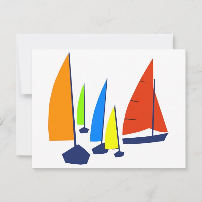 Bright colourful sailboats (Front)