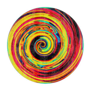 Bright Colourful Spiral Pattern Cutting Board