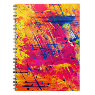 Bright Colourful Splatter Paint Abstract Notebook
