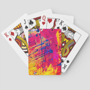 Bright Colourful Splatter Paint Abstract Playing Cards