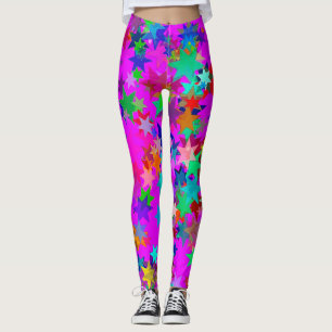 Bright Colourful Star Patterned Leggings