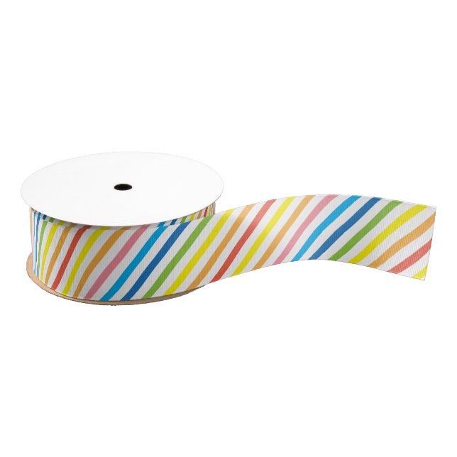 Bright Colourful Striped Grosgrain Ribbon (Spool)
