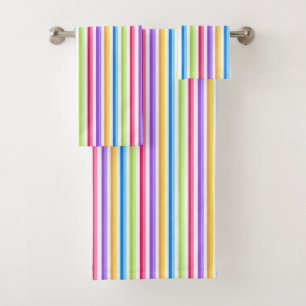 Bright Colourful Stripes Bath Towel Set