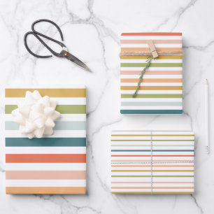 Bright Colourful Stripes Wrapping Paper