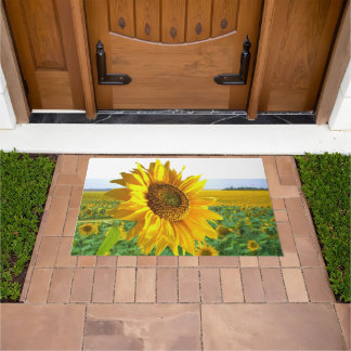 Bright Colourful Sunflower Door Mat