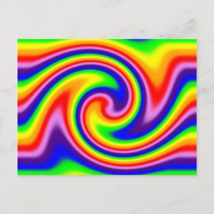 Bright Colourful Swirl Rainbow Pride Swirl Postcard