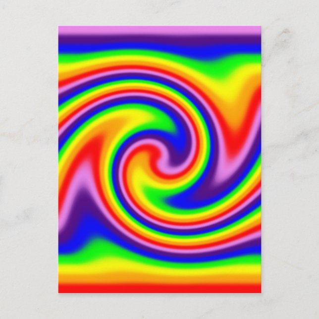 Bright Colourful Swirl Rainbow Pride Swirl Postcard (Front)