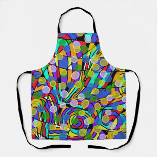 Bright Colourful Swirling Abstract Patterns Apron