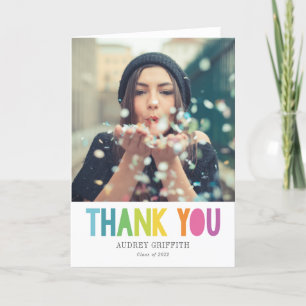 Bright Colourful Thank You Photo Greeting Card
