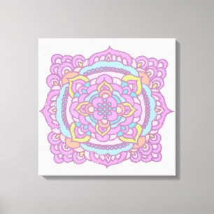 Bright Colourful Tracery Ornament Canvas Print