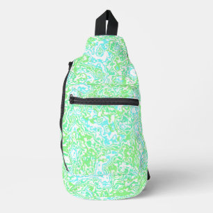 Bright Colourful Trippy Swirly Abstract Boho Marbl Sling Bag