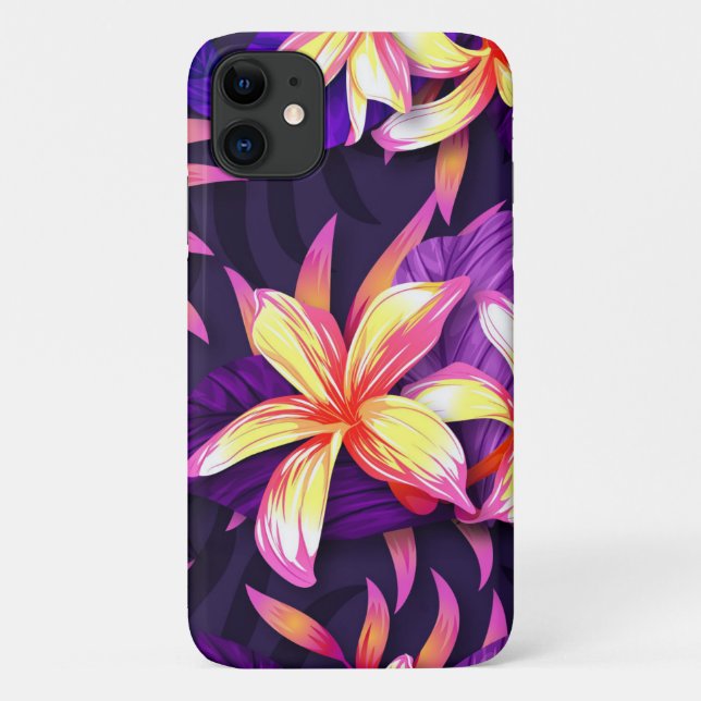 Bright Colourful Tropical Flowers Case-Mate iPhone Case (Back)