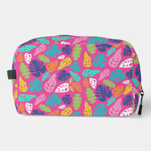Bright Colourful Tropical Summer Leaves Pattern Dopp Kit