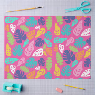 Bright Colourful Tropical Summer Leaves Pattern Tissue Paper