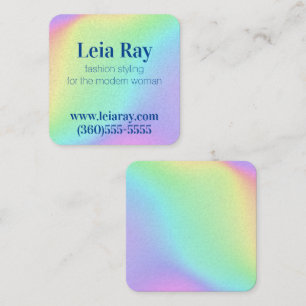Bright Colourful Unique Gradient Square Business Card
