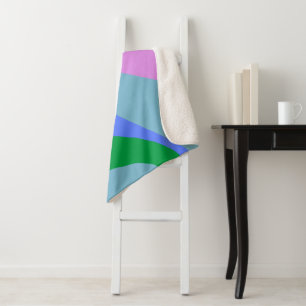 Bright Colourful Vibrant Playful Abstract Shapes Sherpa Blanket