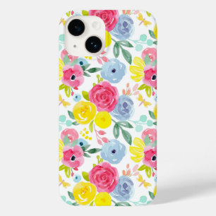Bright Colourful Watercolor Floral Pattern Case-Mate iPhone 14 Case